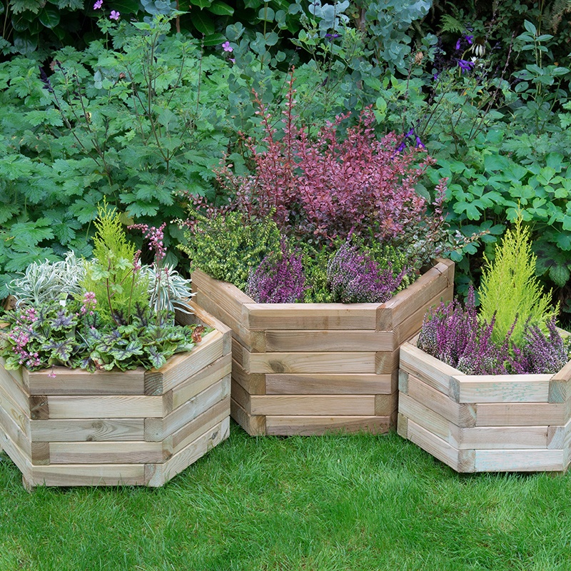 York Hexagonal Garden Planter Set Of 3 From Mr Fothergill S Seeds York Hexagonal Garden Planter Set Of 3